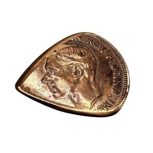 Vintage Coin Guitar Pick Australia Kangaroo Hand Cut Copper Tone